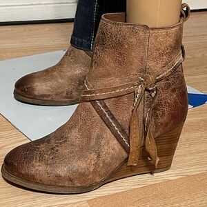 Diba True distressed wedge boots 8.5